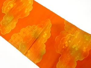 アンティーク　雲取りに色紙散らし模様織り出し袋帯（着用可）